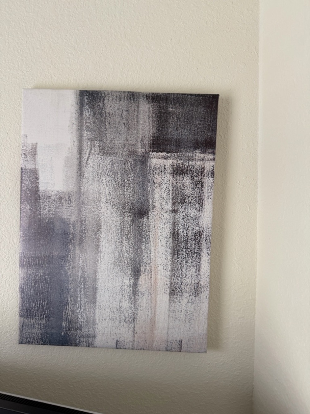 Abstract Neutral Canvas Wall Art in Gray and Cream